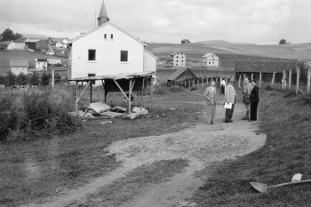 Das Schulgrundstück vor dem Bau 1954
